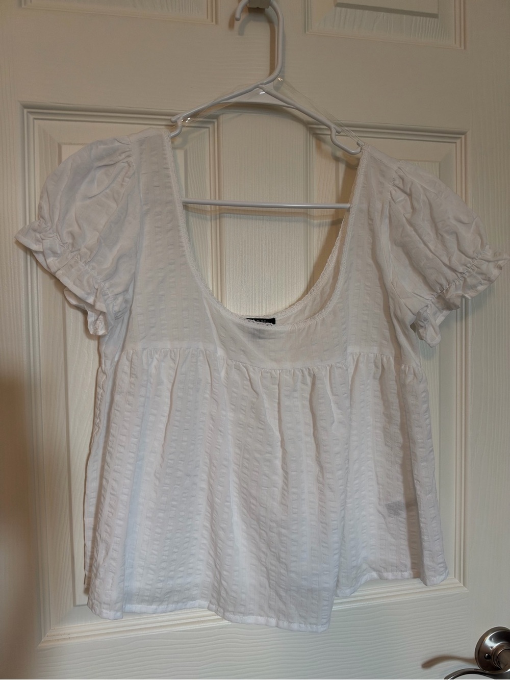 wild fable White Puff Sleeve Peasant Top